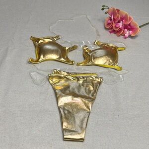 Gold Metallic Women’s Sexy Bikini Set.